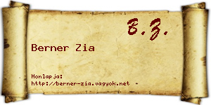 Berner Zia névjegykártya